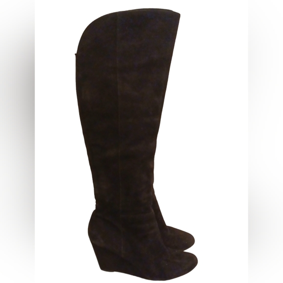 Jessica Simpson Black Suede Tall boot size 9/ Wedge heel - Picture 6 of 8